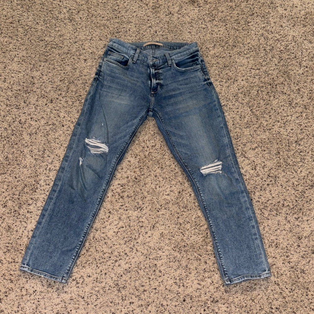 Joe’s jeans. The Bobby. Mid rise, tapered boyfriend jeans